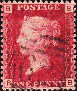 Великобритания 1864 год . Королева Виктория 1 p , пл. 97 . Каталог 4,50 фунтов . (026)